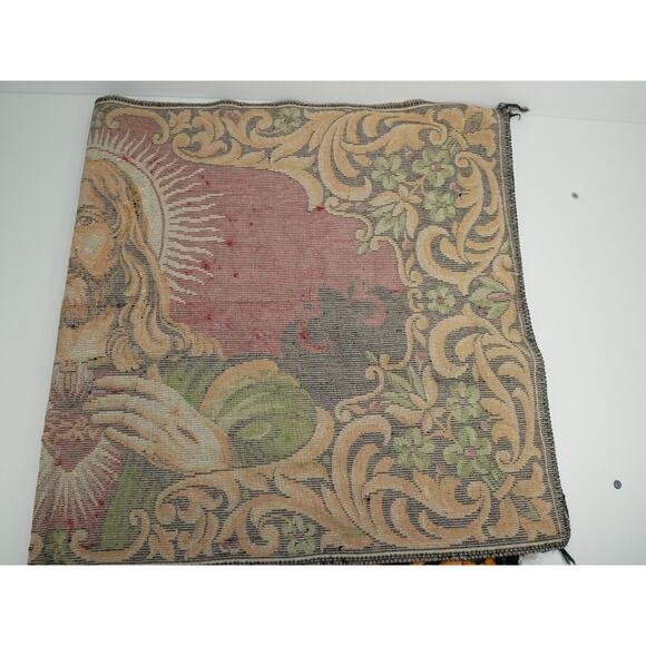 VTG Christian Sacred Heart of Jesus & Angels Tapestry Made in Lebanon 37”x20” - Picture 12 of 12